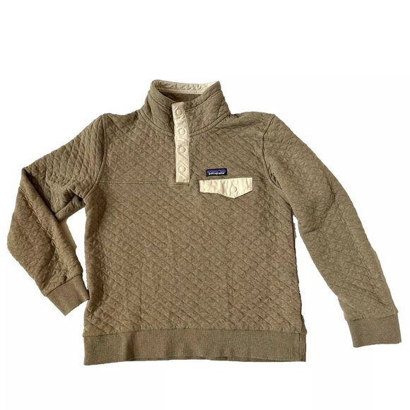 Patagonia Olive Green Quilted Sweatshirt - Picture 2 of 6